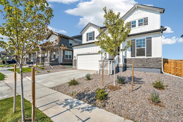 craftsman-style house with a garage