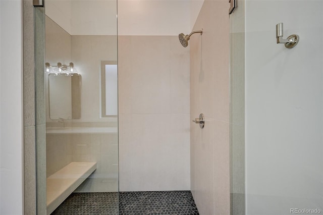 420 E Arkansas St, Buena Vista, CO 81211 - full bath with a tile shower, tile walls, and tile patterned flooring