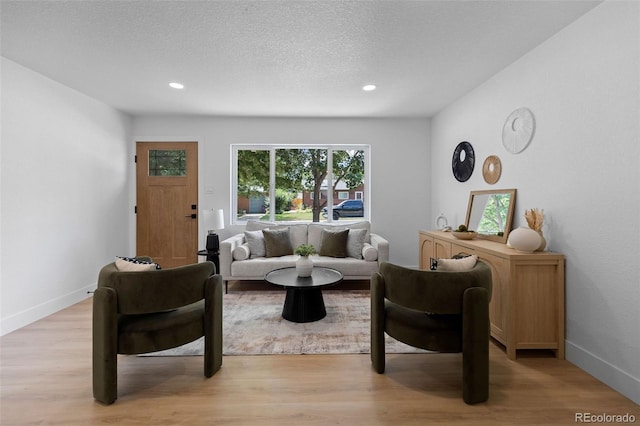 3036 Wolff St S, Denver, CO 80236 - living area featuring light wood-style floors, recessed lighting, and a textured ceiling