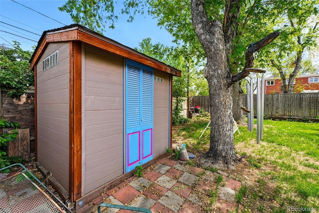 view of shed