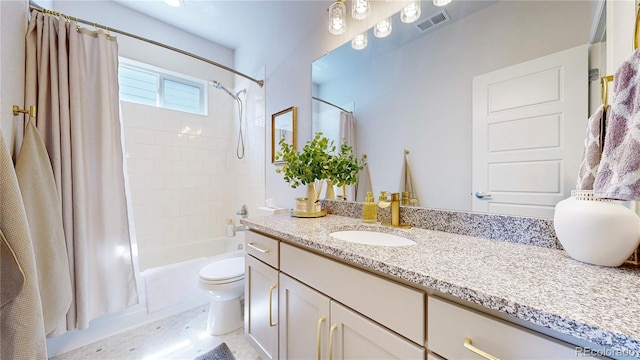 4585 High Mesa Cir, Castle Rock, CO 80108 - bathroom with vanity, toilet, and shower / bathtub combination with curtain