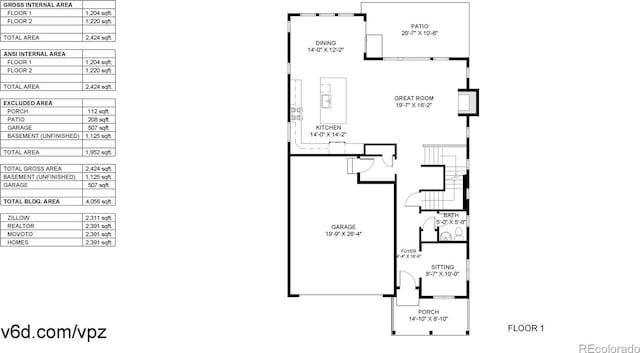 4585 High Mesa Cir, Castle Rock, CO 80108 - home floor plan