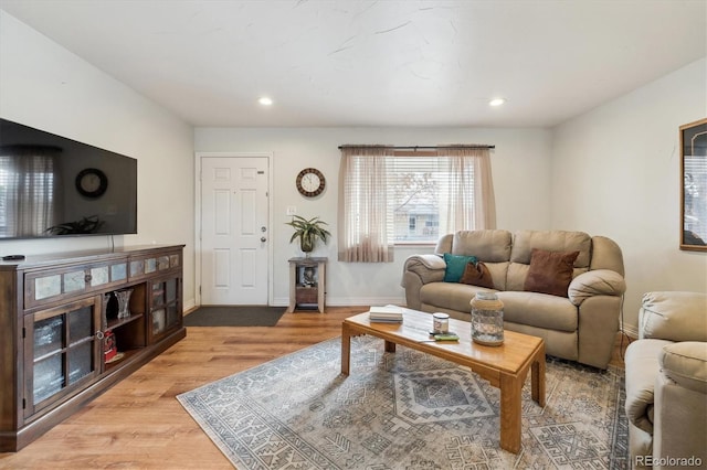 living room featuring light hardwood / wood-style flooring