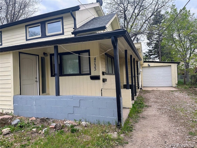 view of property exterior with a garage