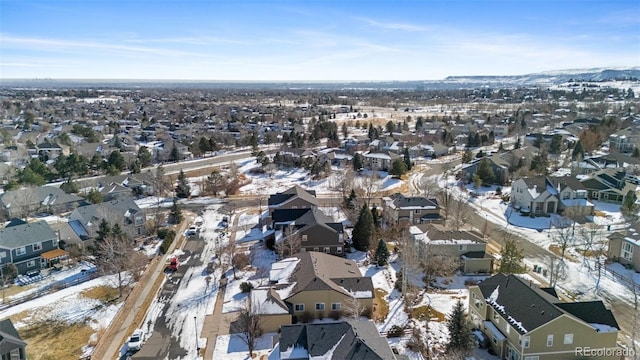 view of snowy aerial view