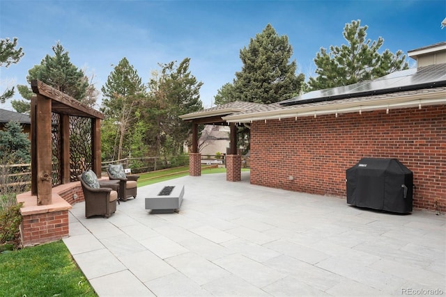 5164 E Princeton Ave, Cherry Hills Village, CO 80113 - view of patio featuring a fire pit and area for grilling