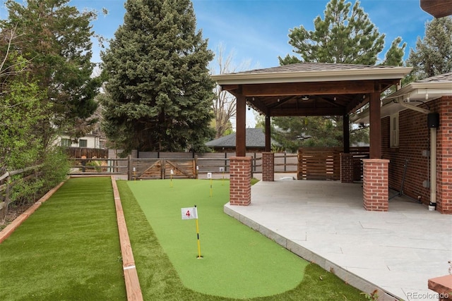 5164 E Princeton Ave, Cherry Hills Village, CO 80113 - view of community with a gazebo, a fenced backyard, and a patio area