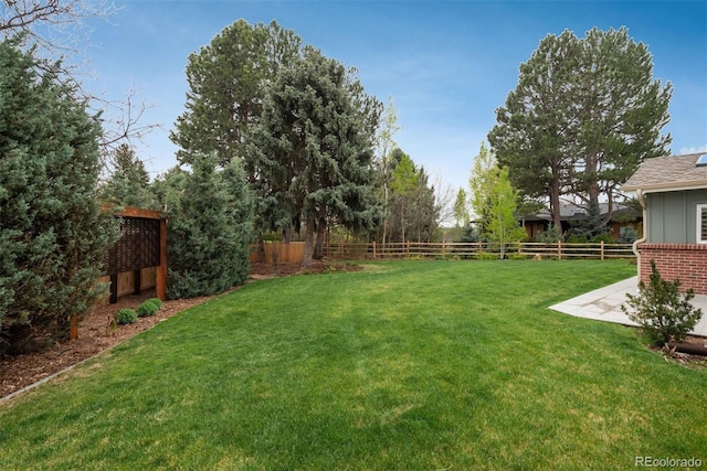 5164 E Princeton Ave, Cherry Hills Village, CO 80113 - view of yard with a patio and a fenced backyard