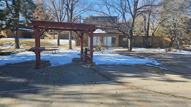 view of community with a pergola