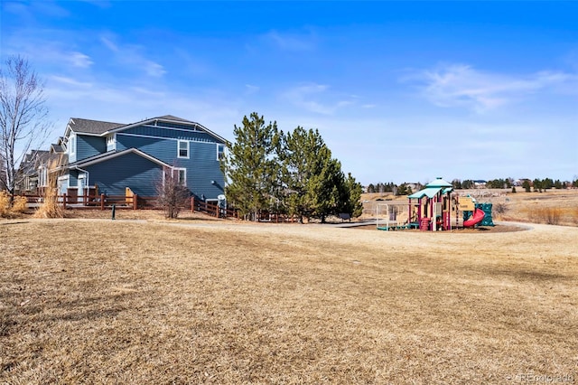 exterior space featuring a playground