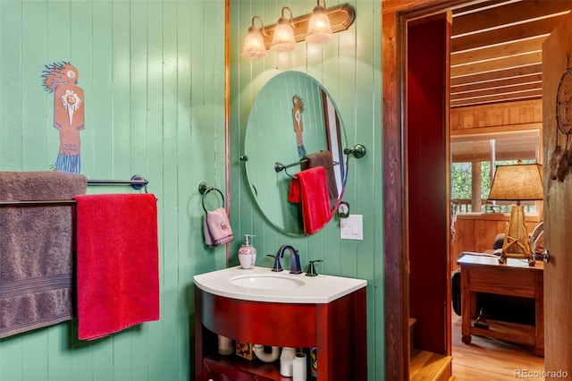 546 Pulver Rd, Lake George, CO 80827 - bathroom with wood walls and wood finished floors