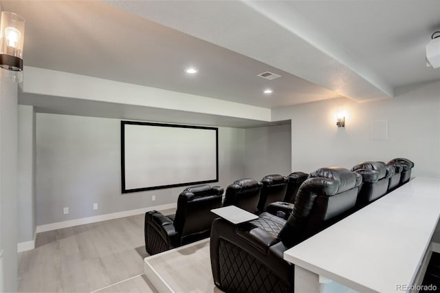 7400 S Genoa Cir, Centennial, CO 80016 - home theater with recessed lighting and light wood-type flooring