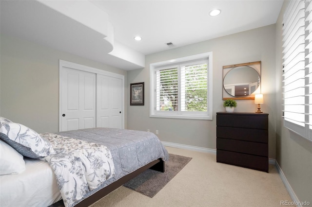 920 Shady Oak Ln, Castle Pines, CO 80108 - bedroom featuring carpet floors, a closet, recessed lighting, and baseboards
