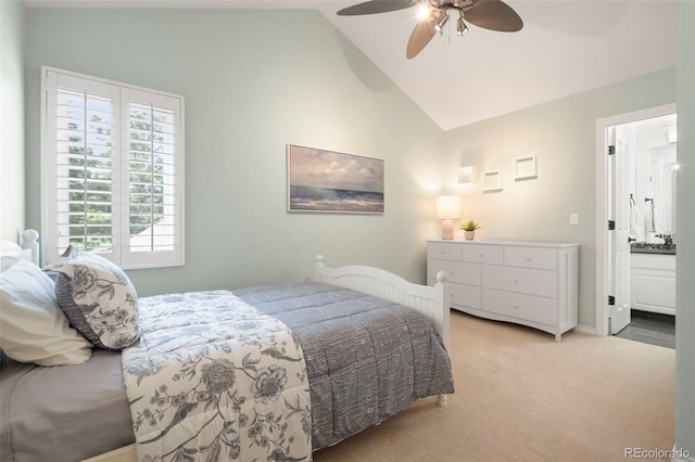 920 Shady Oak Ln, Castle Pines, CO 80108 - carpeted bedroom featuring lofted ceiling, a ceiling fan, and baseboards