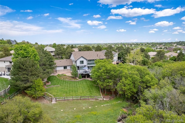 920 Shady Oak Ln, Castle Pines, CO 80108 - aerial perspective of suburban area with a tree filled landscape