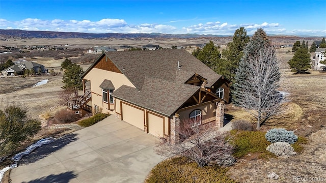 bird's eye view featuring a mountain view