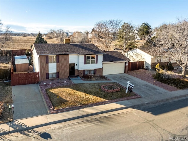 split foyer home with a garage