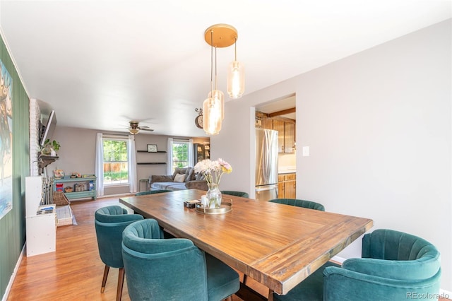 1521 Columbine Blvd, Colorado Springs, CO 80907 - dining room with light wood finished floors and ceiling fan