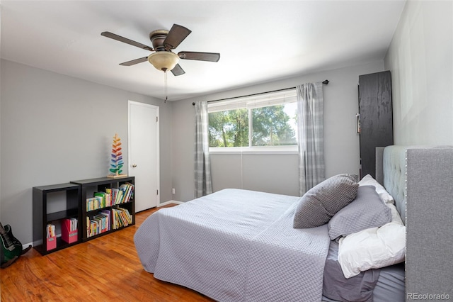 1521 Columbine Blvd, Colorado Springs, CO 80907 - bedroom with wood finished floors and ceiling fan