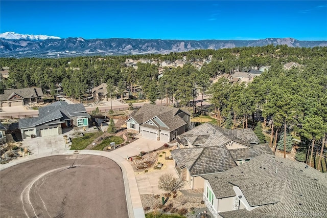 bird's eye view featuring a mountain view