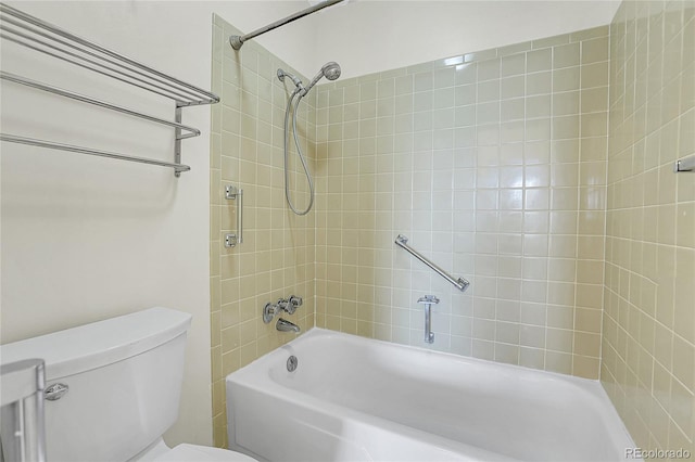 full bathroom with shower / bath combination and toilet