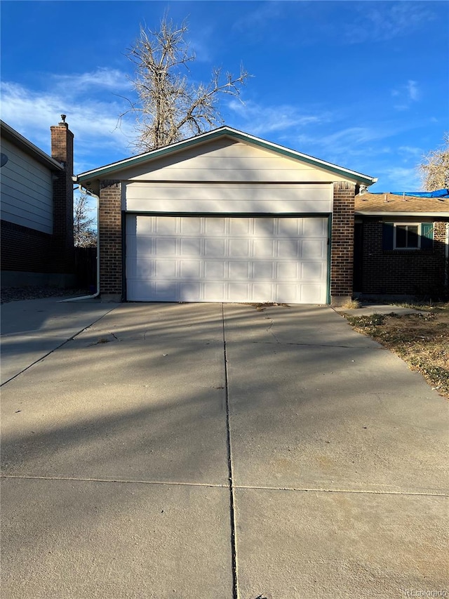 view of garage