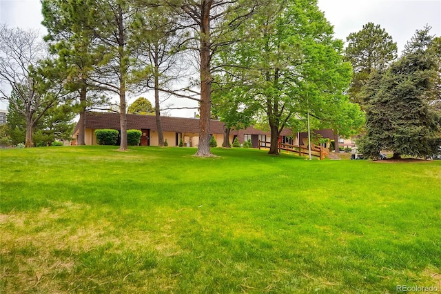 view of grassy yard