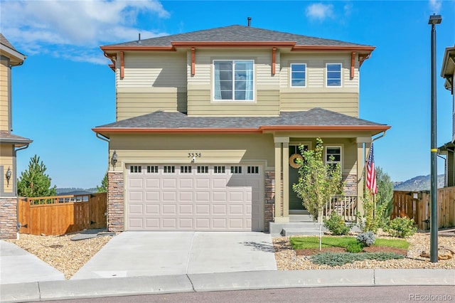 view of front of home featuring a garage