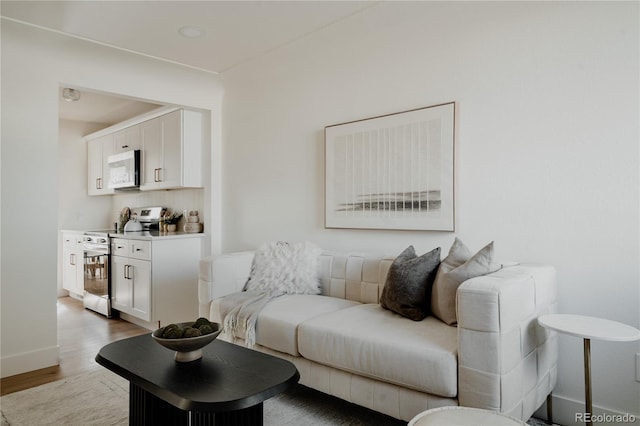 living room featuring light hardwood / wood-style floors