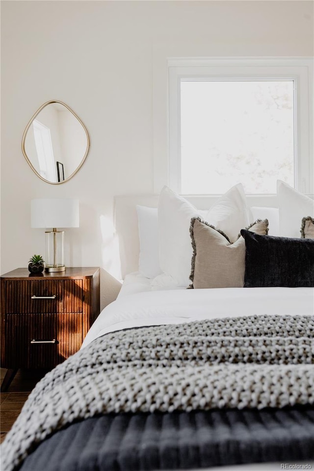 bedroom featuring hardwood / wood-style flooring