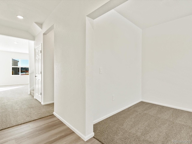 spare room featuring light hardwood / wood-style floors