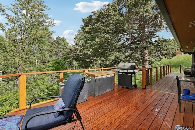 20033 Silver Ranch Rd, Conifer, CO 80433 - wooden deck featuring grilling area