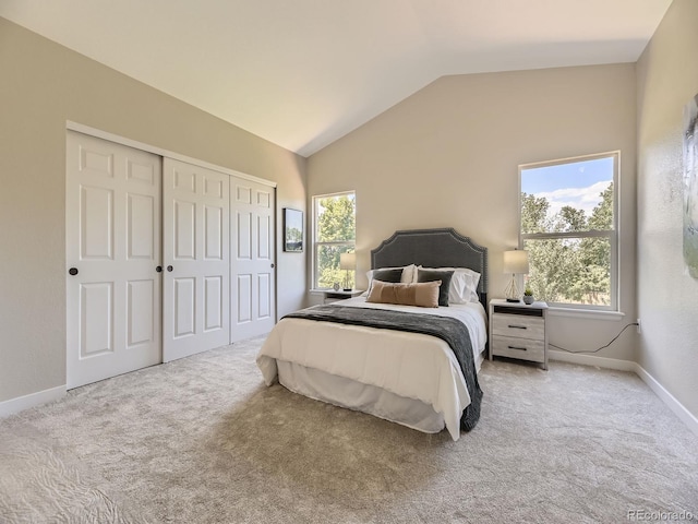 4287 Brookwood Pl, Highlands Ranch, CO 80130 - carpeted bedroom featuring lofted ceiling and a closet