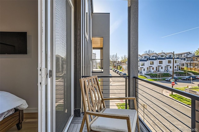 balcony with a residential view