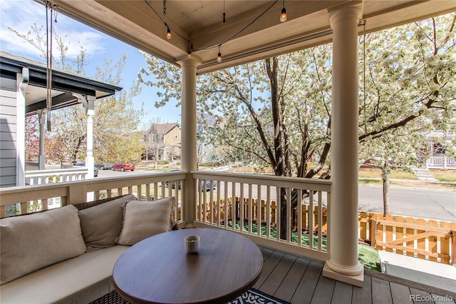 deck featuring an outdoor hangout area