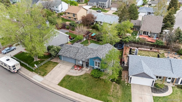 birds eye view of property featuring a residential view
