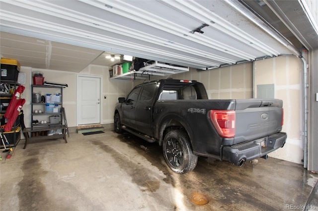 garage with electric panel