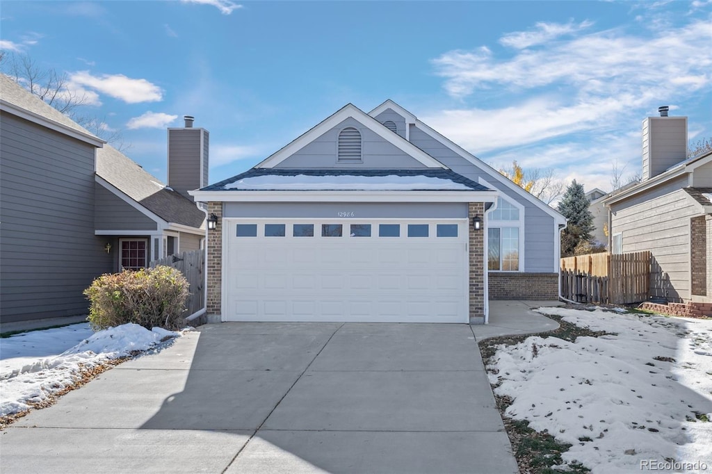 view of front of house with a garage