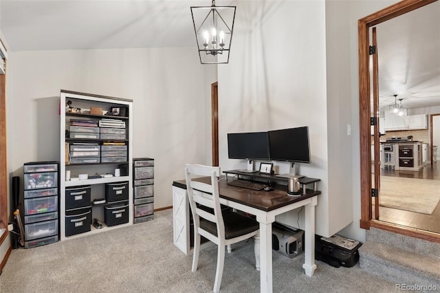 17540 Caribou Dr, Monument, CO 80132 - office with carpet and a chandelier