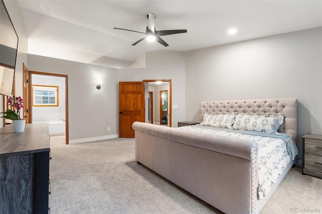 17540 Caribou Dr, Monument, CO 80132 - bedroom featuring light colored carpet, baseboards, ceiling fan, and recessed lighting