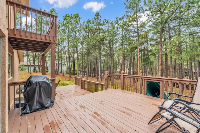 17540 Caribou Dr, Monument, CO 80132 - wooden terrace featuring grilling area