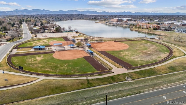5320 W 62nd Ave, Arvada, CO 80003 - aerial overview of property's location featuring a water and mountain view and nearby suburban area
