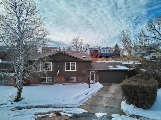 view of front of house with a garage