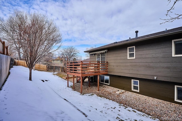 exterior space featuring a wooden deck