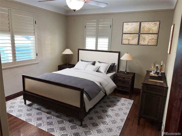 4000 Irving St, Denver, CO 80211 - bedroom featuring multiple windows, wood finished floors, baseboards, and a ceiling fan