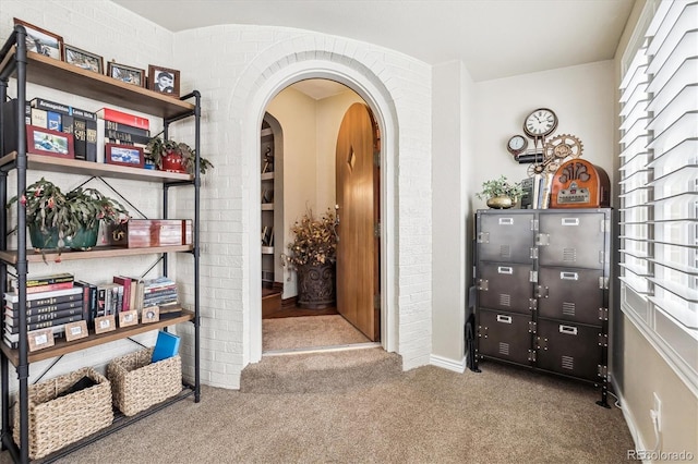 4000 Irving St, Denver, CO 80211 - carpeted entryway with arched walkways and baseboards