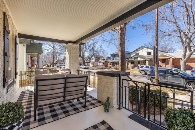 view of patio featuring a residential view