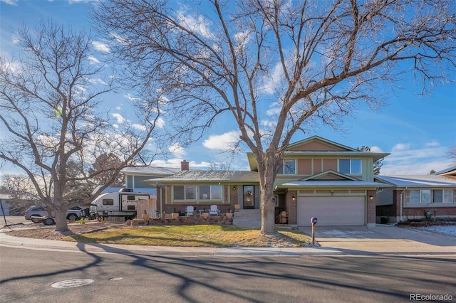 view of front of house with a garage