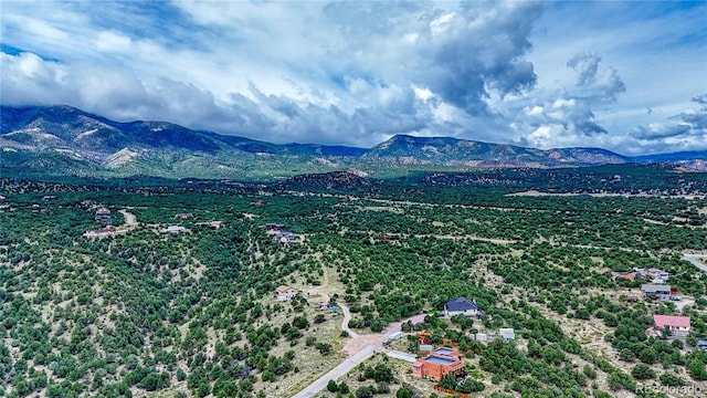 bird's eye view with a mountain view