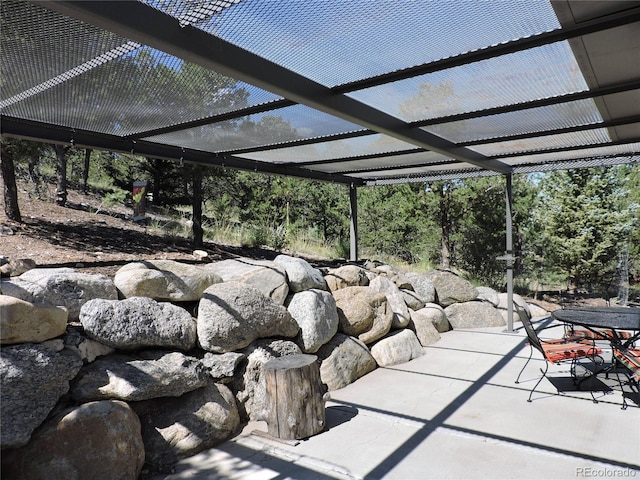 view of patio with a pergola